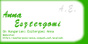anna esztergomi business card